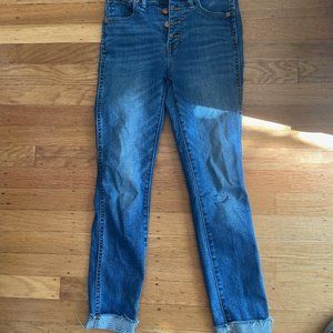 madewell 24 high rise skinny crop jean button fly